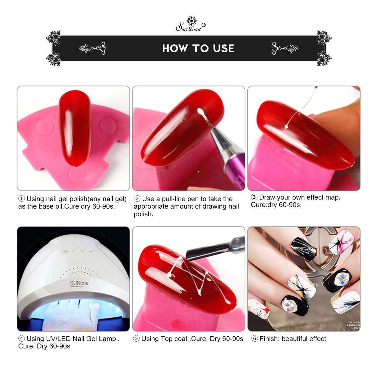 Gel Paint Design Nail Art Wire Drawing Gel For Line With Saviland Matrix Gel White Black Red Blue Yellow Silver Verdovi Com